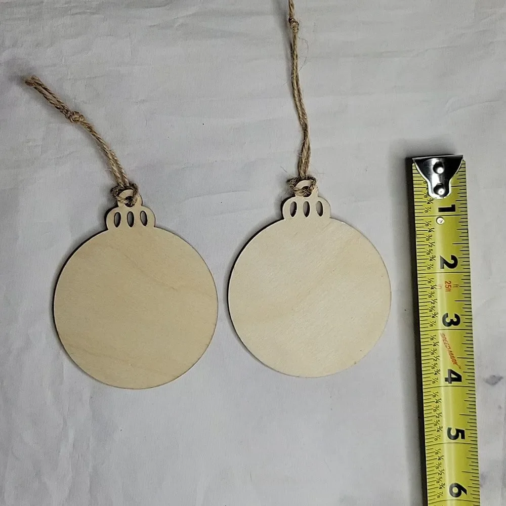 Set of 2 Handpainted Santa & Poinsettia Ornaments